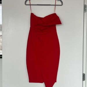 Elegant Red Strapless Dress